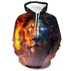 M.O.I Men's Unisex Hoodie Pullover Hoodie Sweatshirt 1 2 3 4 Black+Brown Hooded Animal Color Block Wolf Print Daily Sports 3D Print Designer Casual Big and Tall Spring & Fall Clothing Apparel Hoodies