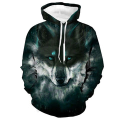 M.O.I Men's Unisex Hoodie Pullover Hoodie Sweatshirt 1 2 3 4 Black+Brown Hooded Animal Color Block Wolf Print Daily Sports 3D Print Designer Casual Big and Tall Spring & Fall Clothing Apparel Hoodies