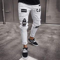 Mode Casual Trendy zerrissene, verjüngte Röhrenjeans für Männer