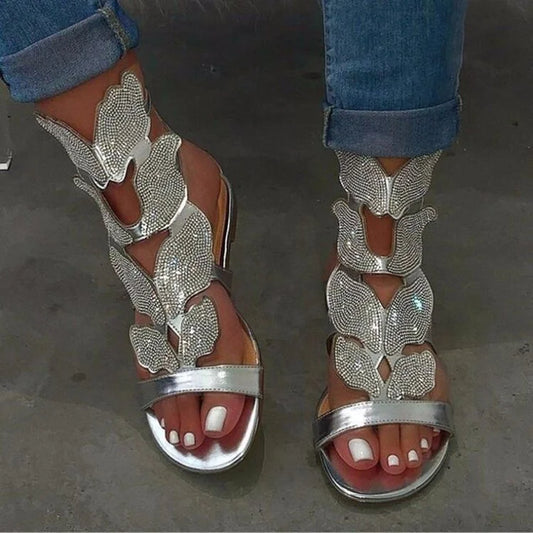 Plus Size Women's Rhinestone Sandals