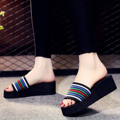 Candy Color Striped Mid Tach Slope Slifor