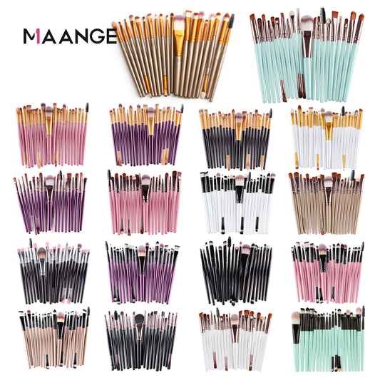 Cepillos de maquillaje de 20 piezas de 20 piezas Set de sombra de ojos Foundation Powder Eyeliner Eyelash Lip Cepillo Cosmética Herramientas de belleza de maquillaje