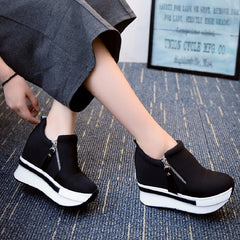 Platform Waterproof Canvas High Heel Casual Shoes