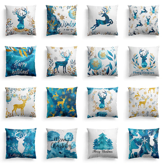 Christmas Watercolor Oreadcase Festival Festival Homeware Couvre de coussin réconfortant