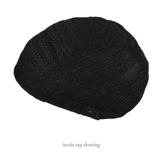 Perruque Femelle Femelle Bouton de casqueur de simulation de cheveux droits noirs