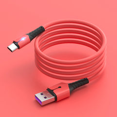 Liquid silicone data cable with light for Apple Android TYPE-C Huawei mobile phone.