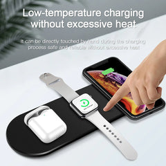 15W Fast Qi Wireless Charger Stand For iPhone 12 11 XS XR X 8 3 in 1 Charging Dock Station for Apple Watch 6 5 4 3 2 Airpods Pro