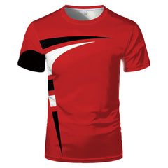 Summer 3D Printing Short-Sleeved Sports T-shirt