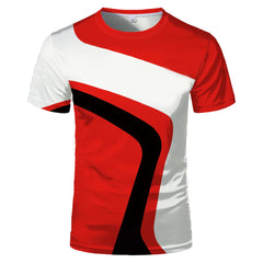 Camiseta deportiva de manga corta de la impresión 3D de verano