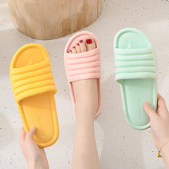 New Women Home Slippers Summer Non-slip Indoor Bathroom Sandals EVA Flat Shoes Women Men Flip Flops Slides