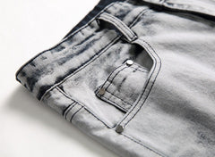 Uomini elastici forze foro cerniera decorare jeans da cowboy