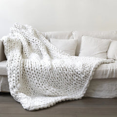 Chunky Knit Handmade Blanket Arm Knit Blanket Wool Blanket Sofa Throw Blanket Chunky Blanket