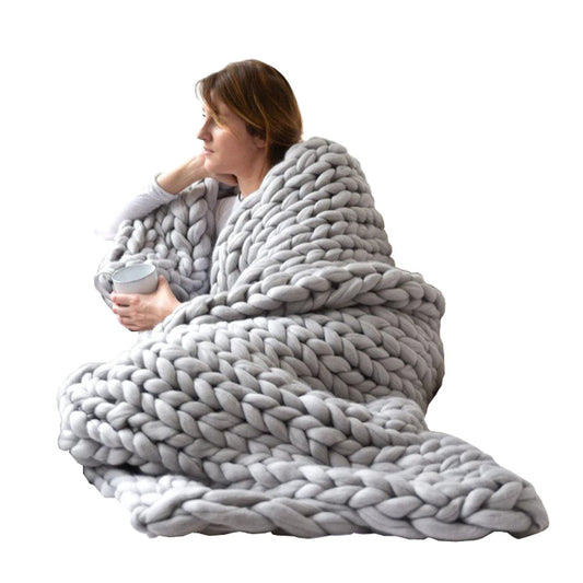 Chunky Knit Handmade Blanket Arm Knit Blanket Wool Blanket Sofa Throw Blanket Chunky Blanket