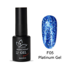 NOWOŚĆ 1 PCS francheska 8ml paznokci żel platynowy UV Glitter cekin żel paznokci 12 kolorów Pro UV Poliska do paznokci Poliska żelowa TSLM1