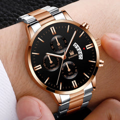 Men Luxury Business Watches Band de acero inoxidable Analógico Quartz Wallwatch Masculino Hombre Reloj