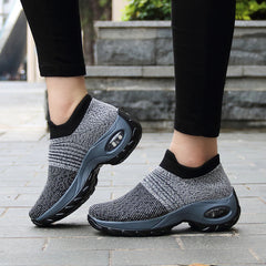 Women's Black Platform Wedge Running Shoes