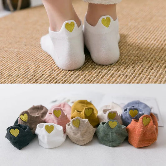 SALE! New Heart Socks Women Cotton Socks Ankle Short Cute Heart Casual Funny Sock Fashion Socks