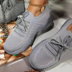 Sneakers de plate-forme à lacets pour femmes