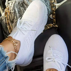 Sneakers de plate-forme à lacets pour femmes