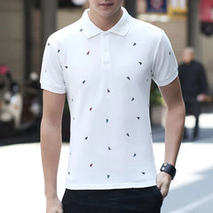 Männer Polo -Shirts bedruckte Männerhemd Kurzärmelene Summer Tops koreanischer Stil männlicher Tees Revers Polo -Hemd Designerhemd