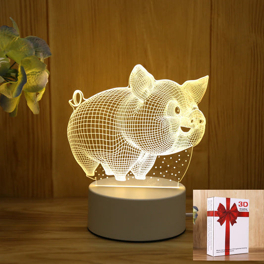 LED Night Light with Acrylic Round Shape and Bulbs Included