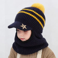 Épais tricot en tricot en acrylique chapeaux de bonnet d'hiver pour enfants