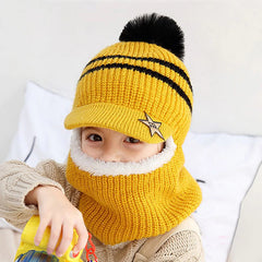 Épais tricot en tricot en acrylique chapeaux de bonnet d'hiver pour enfants