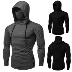 Bodybuilding Fitness Wear Pullover mit Kapuze mit langärmeligen T-Shirt-Männern