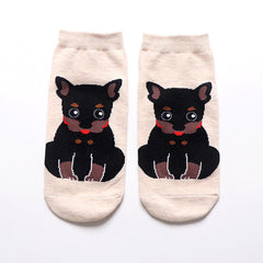 Primavera Autumn Fashion Lindo animal de animales Calcetines cortos de algodón Tide Dog Kawaii Bull Terrier Beagle Japonés casual Happy Funny Calcetines