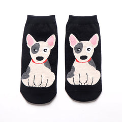 Primavera Autumn Fashion Lindo animal de animales Calcetines cortos de algodón Tide Dog Kawaii Bull Terrier Beagle Japonés casual Happy Funny Calcetines