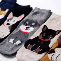 Primavera Autumn Fashion Lindo animal de animales Calcetines cortos de algodón Tide Dog Kawaii Bull Terrier Beagle Japonés casual Happy Funny Calcetines