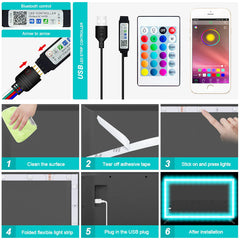 Bluetooth USB LED Strip Light SMD DC 5V USB RGB Luces Luces LED CINTA CINTA RGB TV CINTA DE DIOS