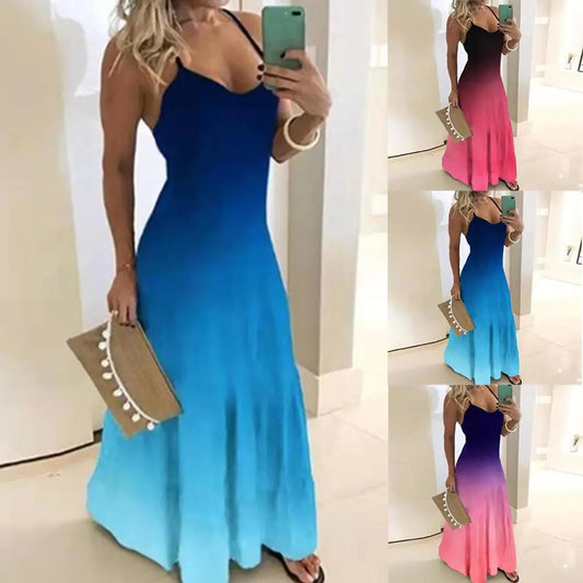 Fashion Slim Plus Size Maxi Dress Ink Dress