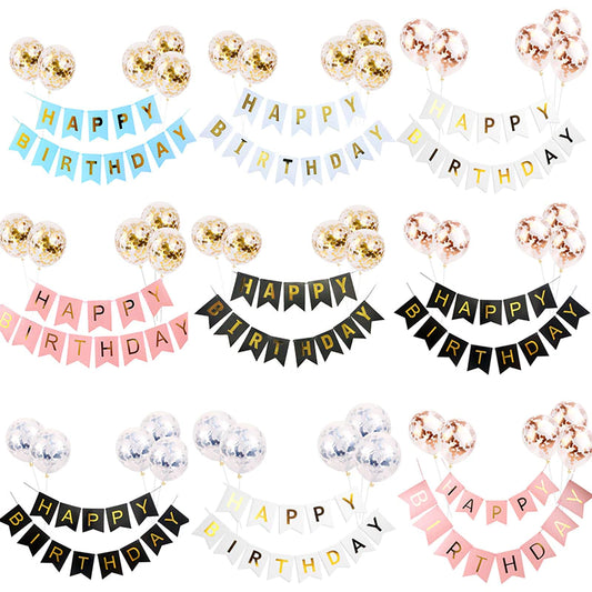 1set Happy Birthday List Banner Rose Gold Confetti Balloons chłopca dziewczyna urodzinowy hel balon balon baby shower impreza