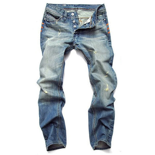 Men's High Quality Ripped Denim Biker Jeans