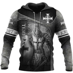 Templar Knight Hoodie 3D Printed Fashion Sportswear Harajuku Street Loose Plus Size Streetwear Men's Clothing