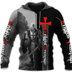 Templars Knight Hoodie 3D Moda impresa Sportswear Harajuku Street Loose Plus Sallwear Ropa para hombres