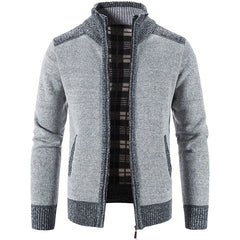 SWEATOR BLOCK MĘŻCZYZNY Patchwork Plus Velvet Zipper Cardigan