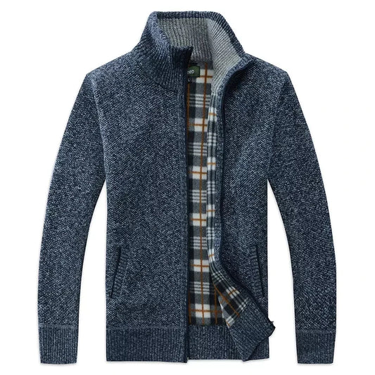 Cardigan de col debout de stand-up épais d'automne d'automne pour hommes