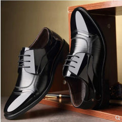 Men's Shoes Formal Dress Shoes Patent Pointed-toe British Style Spliced Business Casual Gentleman Pumps