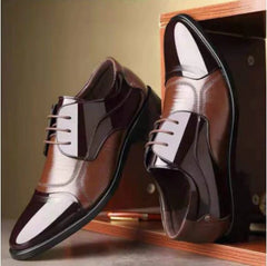 Men's Shoes Formal Dress Shoes Patent Pointed-toe British Style Spliced Business Casual Gentleman Pumps