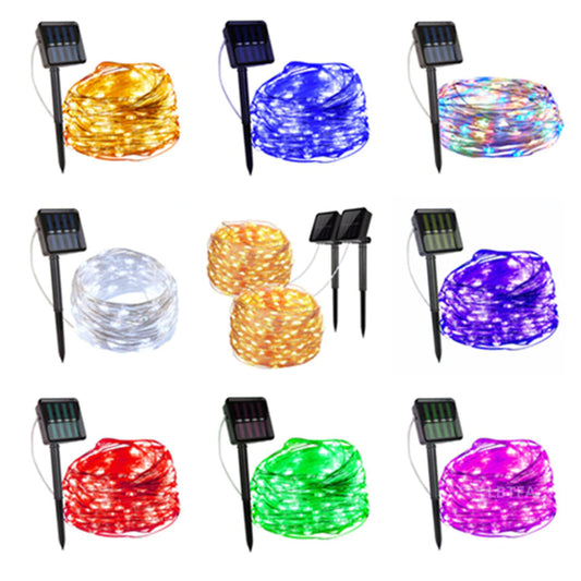 LED Outdoor Solar Lamp String Lichter 100/200 LEDs Fee Feenury Urlaub Hochzeitsfeier Garland Solar Garden wasserdicht für häusliche LED -Dekoration