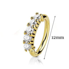 1 pcs Expanseur de bague de nez perçante segment sans couture du segment oreille cerceaux or couleur golon de cartilage tragus