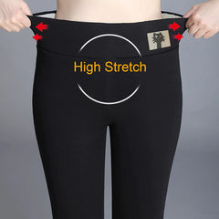 Women's High Waist Fleece Winter Thermal Pencil Pants