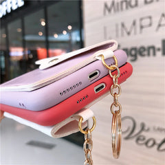Case de teléfono de la billetera líquida adecuada para iPhone 14 y Huawei Honor 50 Pro con paquete de tarjeta anti-DROP de cobertura completa en estilo femenino