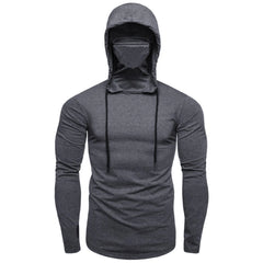 Bodybuilding Fitness Wear Pullover mit Kapuze mit langärmeligen T-Shirt-Männern