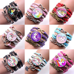 Adorable Cartoon Unicorn Time Gem Woven Bracelet Flying Horse Unicorn Bracelet Infinite Love