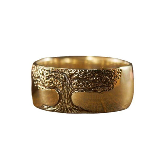 WISH Retro Minimalist Carved Tree of Life Ring