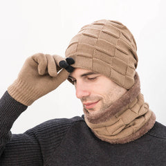 Winter Man HAT GUAVES SCARF SCARICO TROI TRE PEZZO TROI SETTO MOLTO UN MENI OUTDOOR CALDO BASIE CORSO