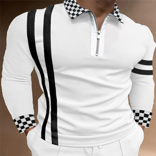 Camisa de polo de manga larga de otoño para hombres